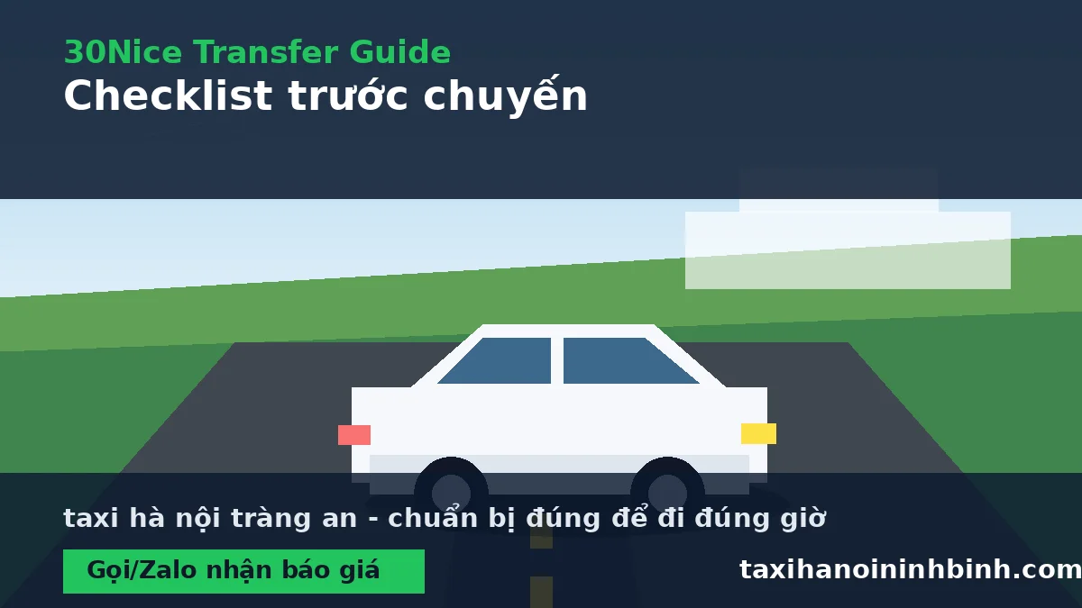 Checklist taxi hà nội tràng an